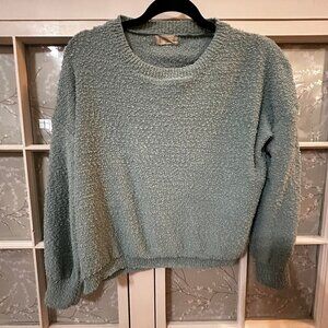 Altar’d State Fuzzy Blue Sweater S/M Cozy Oversized Loungewear Small Medium